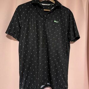 Black Clover Black Patterned Men's Polo Shirt